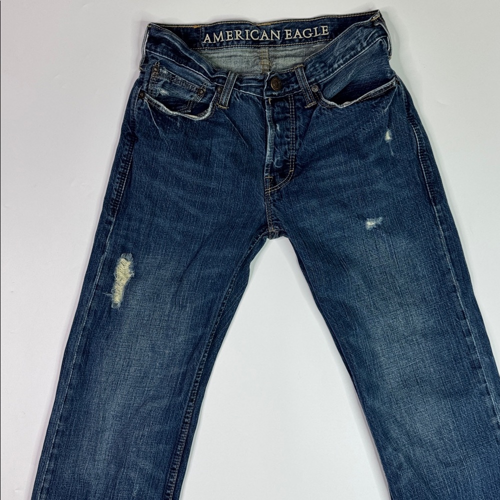 American Eagle Lowrise Button Fly Distressed Boot… - image 2
